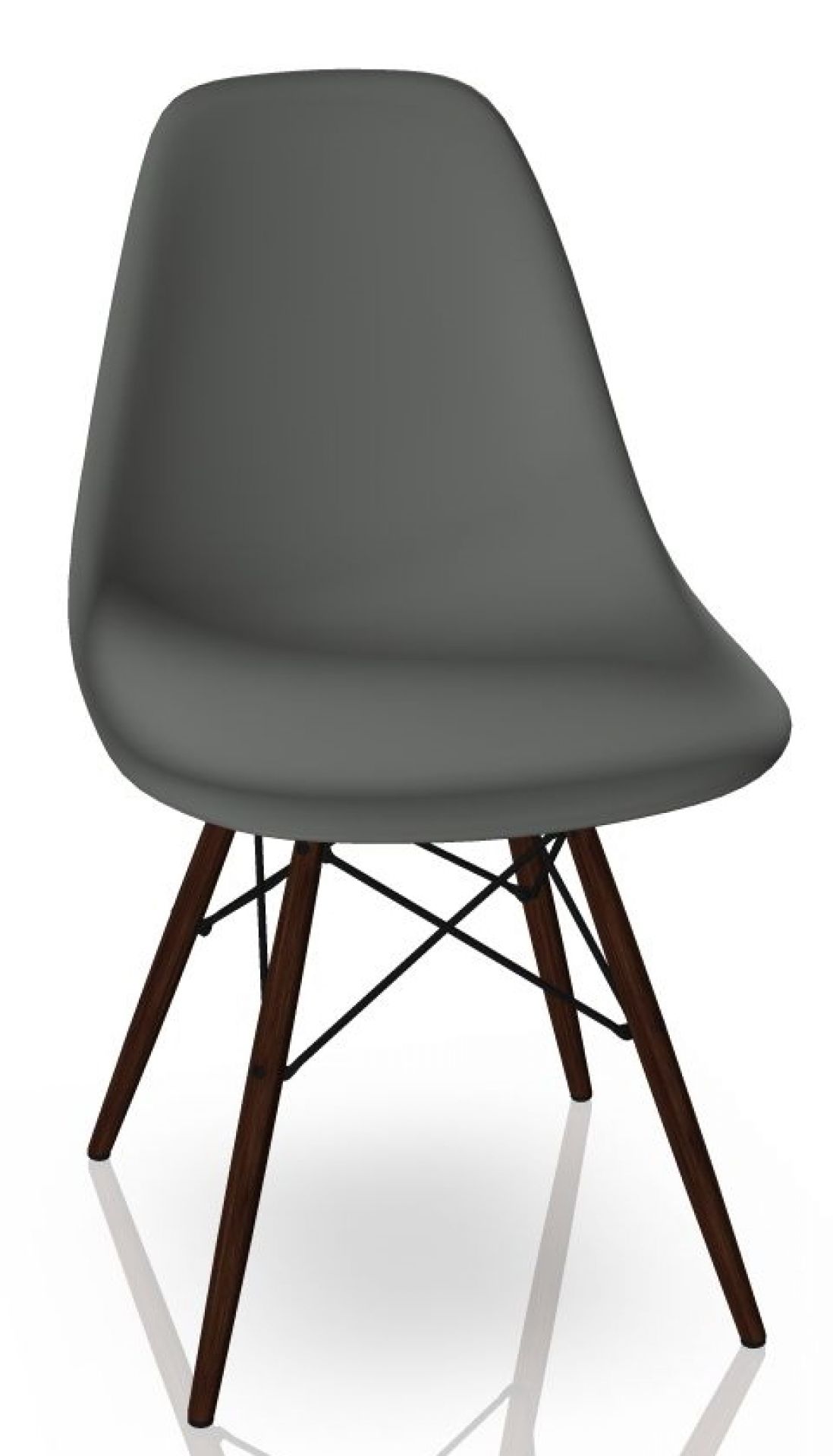 Eames Plastic Side Chair DSW Chaise Vitra Érable sombre - Granite gris