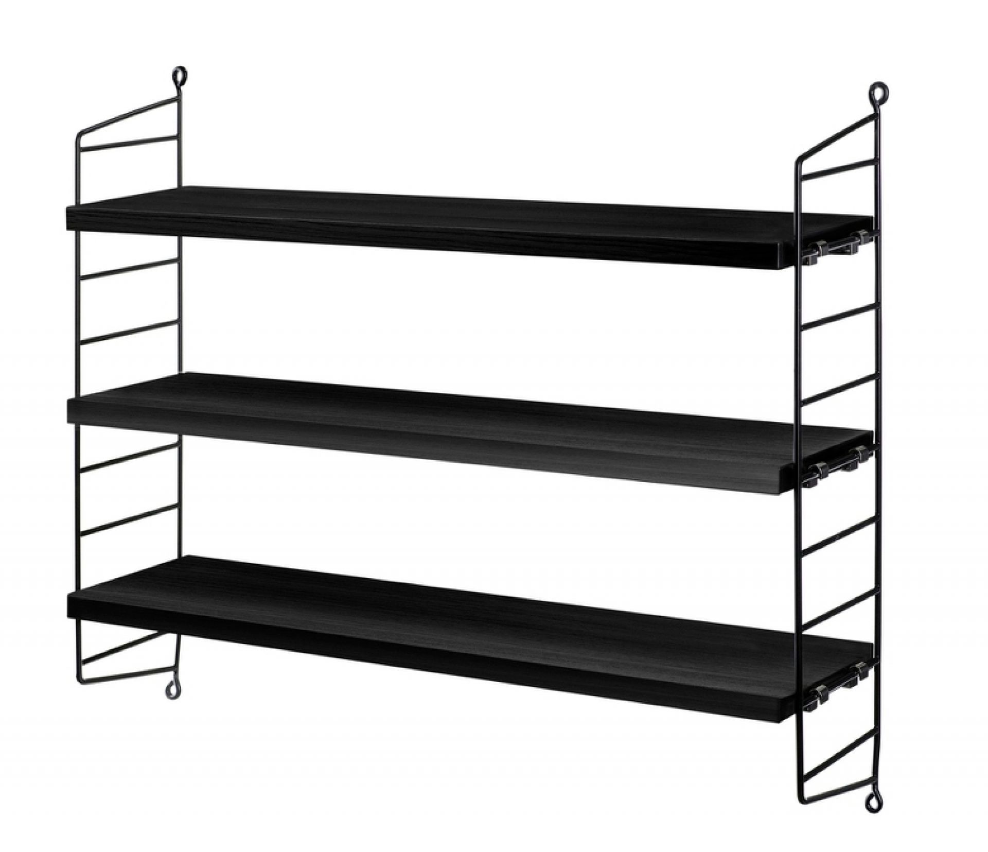 String Pocket Étagère String Furniture Frêne teinté noir - noir