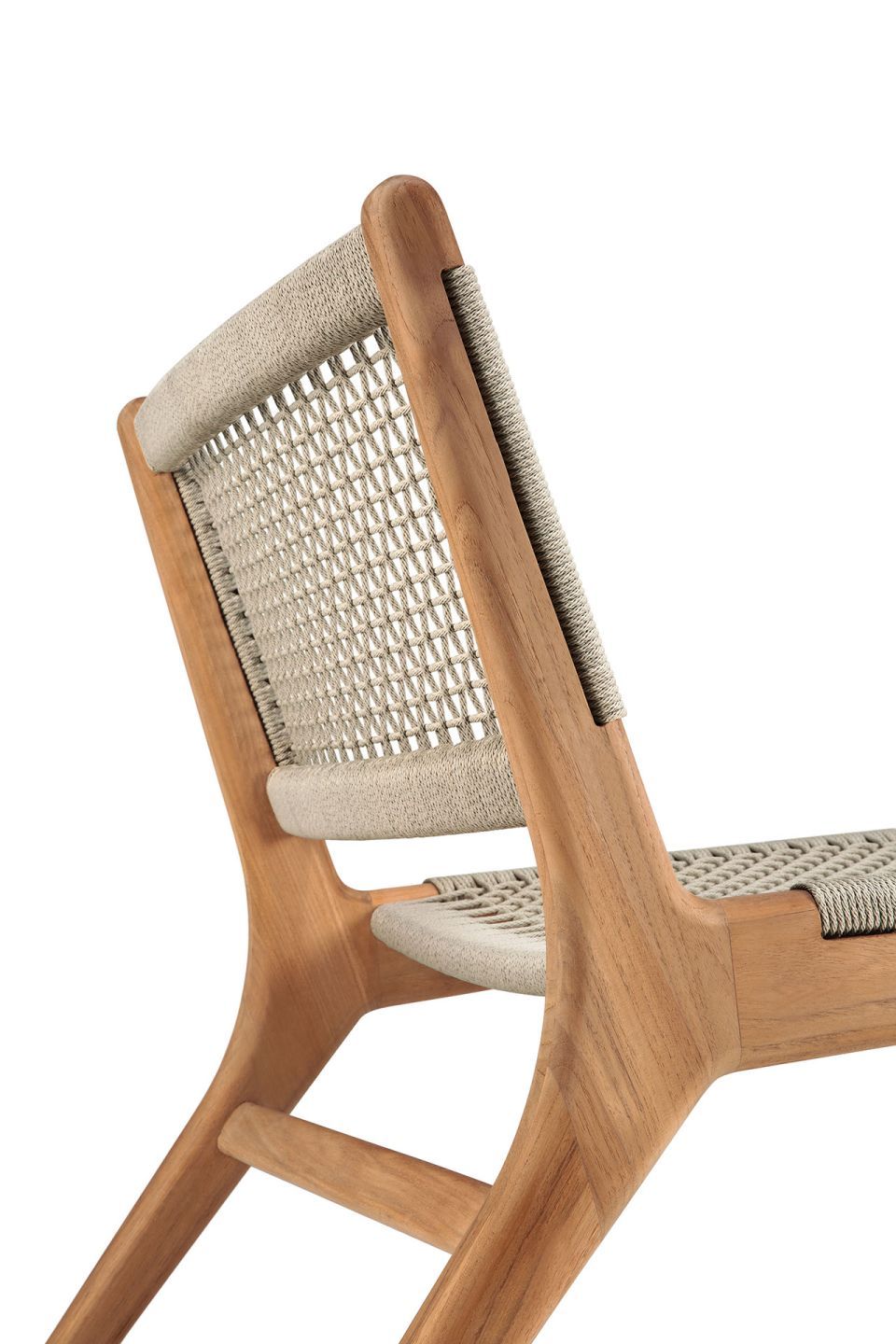Jack Woven Fauteuil Lounge Extérieur Teck Cordon Beige Ethnicraft