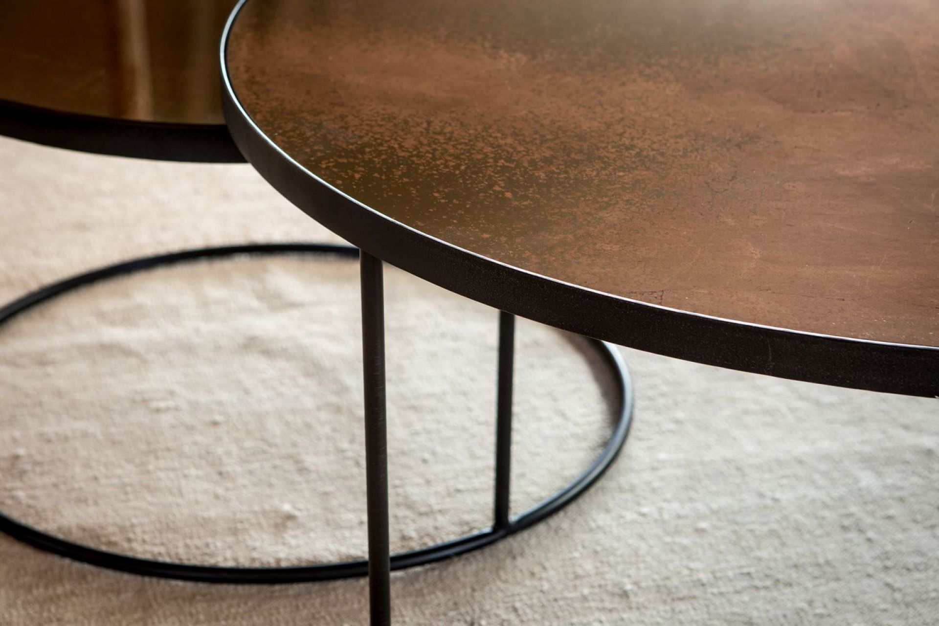 Nesting Table basse set de 2 bronze Ethnicraft 
