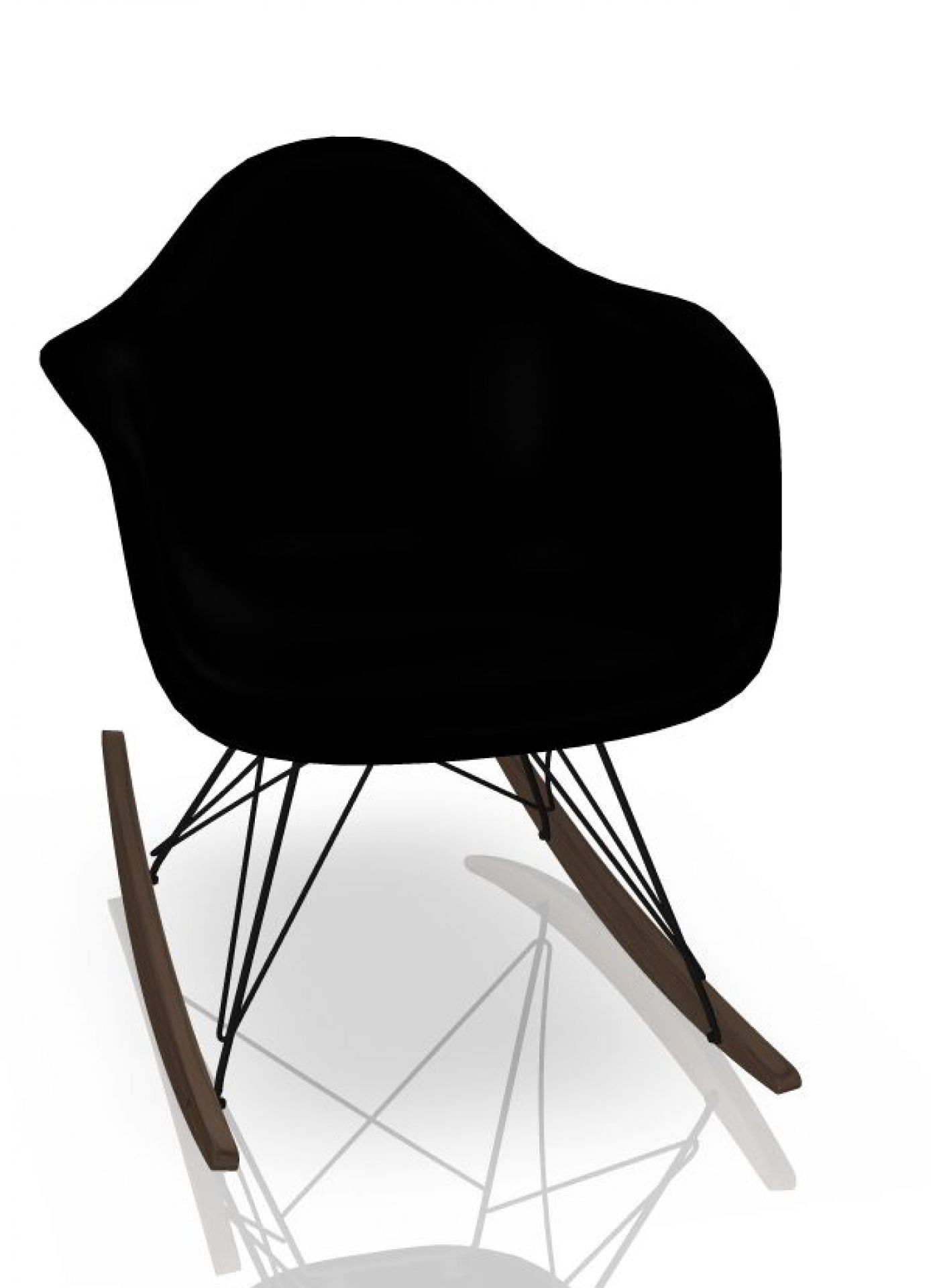 Eames Plastic Arm Rocking Chair chaise à bascule RAR Vitra Érable sombre - Noir - Deep black