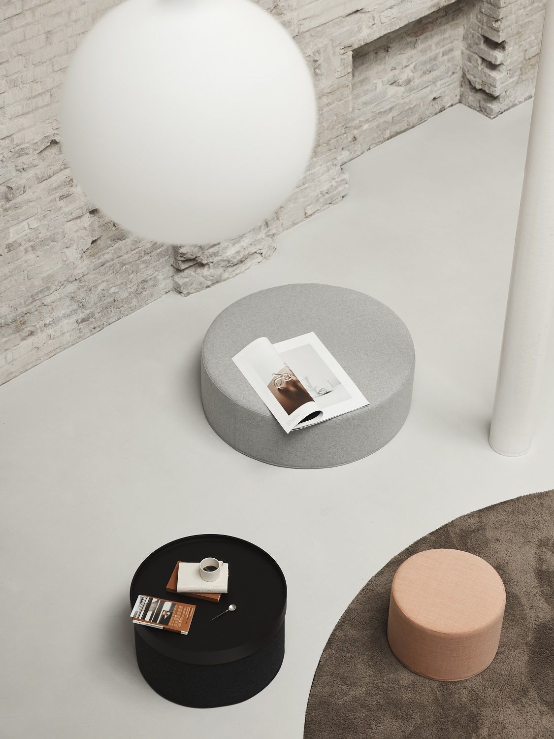 DRUM Plateau grand Ø62 cm Noir pour tabouret Drum Softline OFFRE SPECIALE