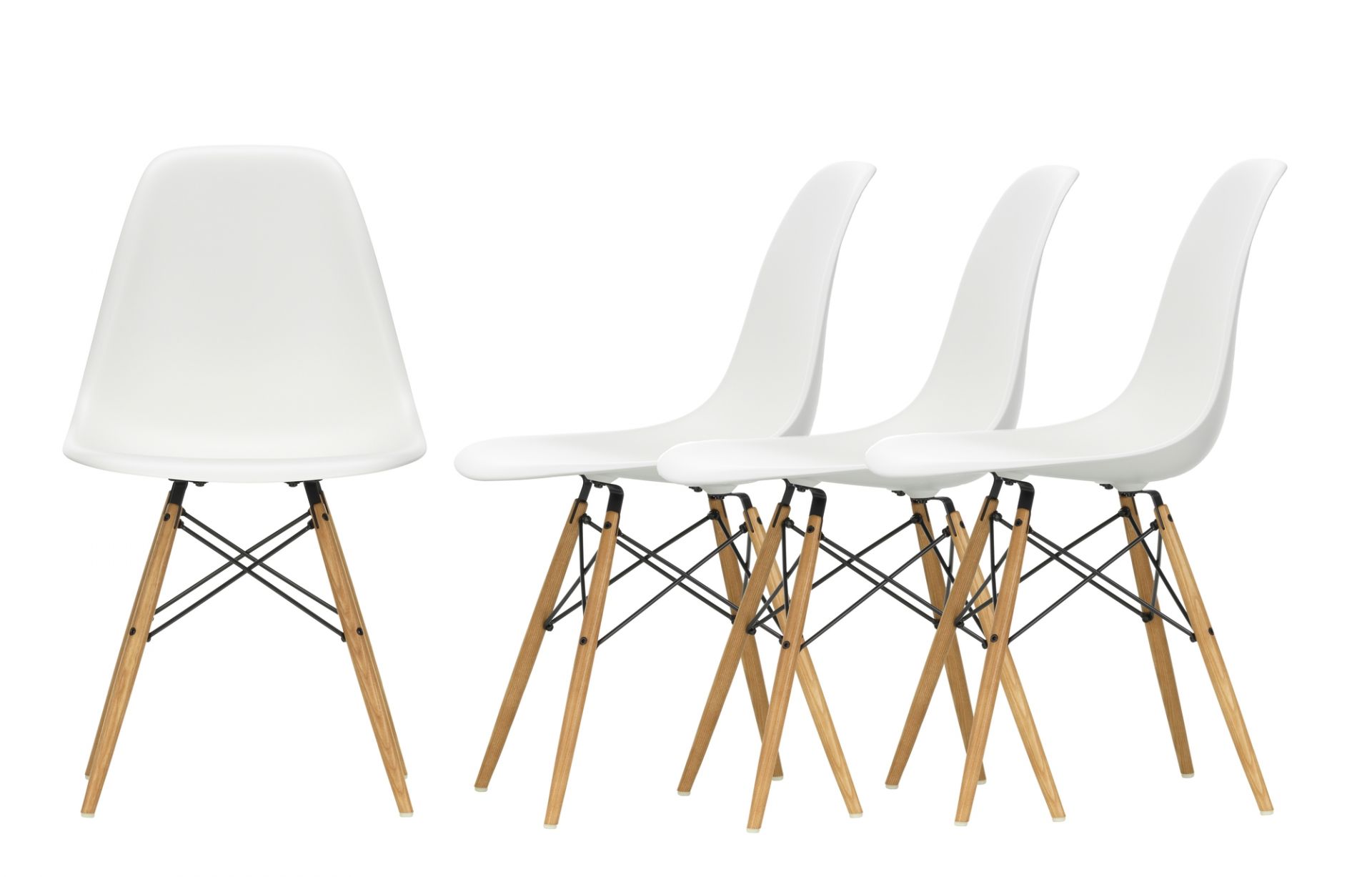 Action Eames Plastic Side Chair DSW Chair Chaise Set de 4 Vitra