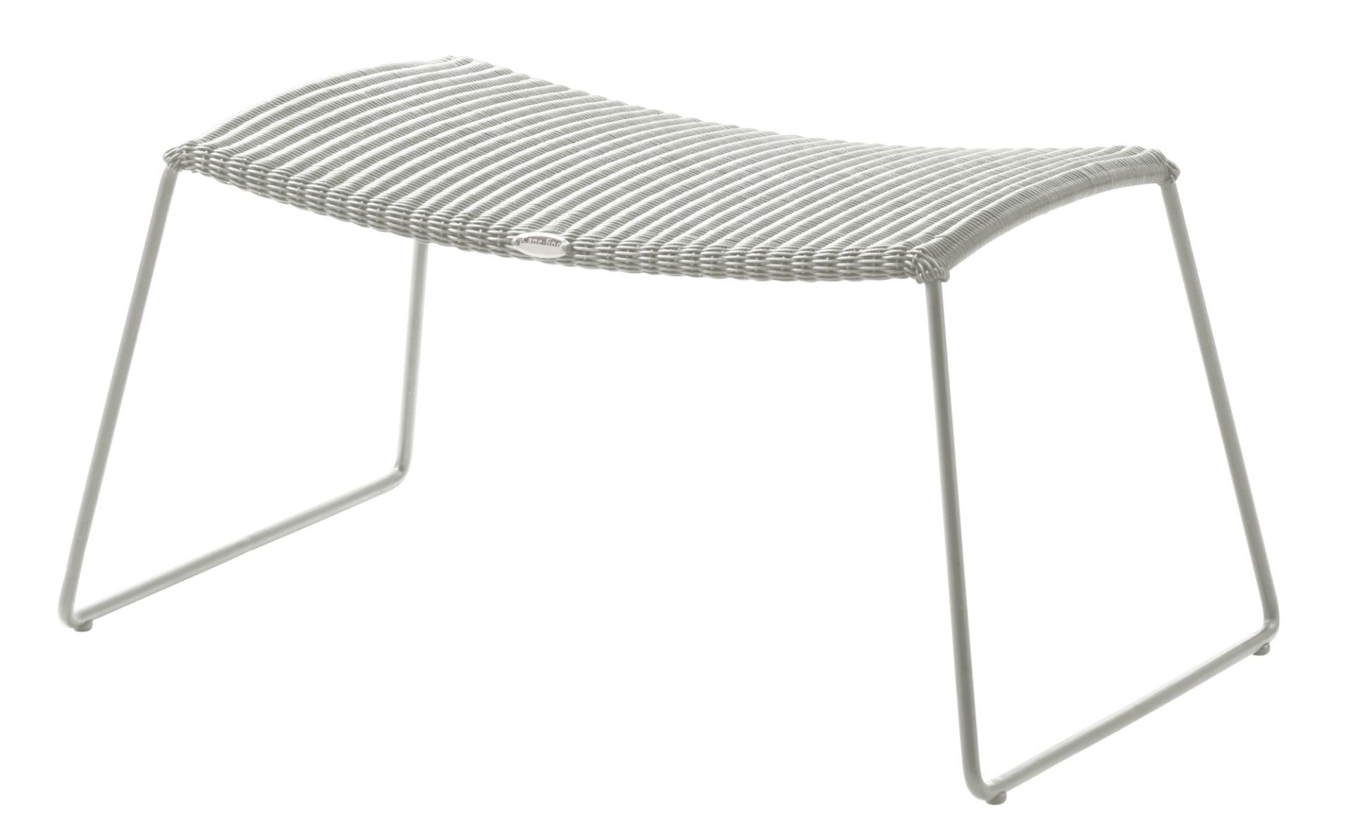 Breeze tabouret gris blanc extérieur Cane-Line Breeze Outdoor Hocker von Cane-Line, weiss-grau, aus wetterfestem Rattan für Garten und Terrasse.