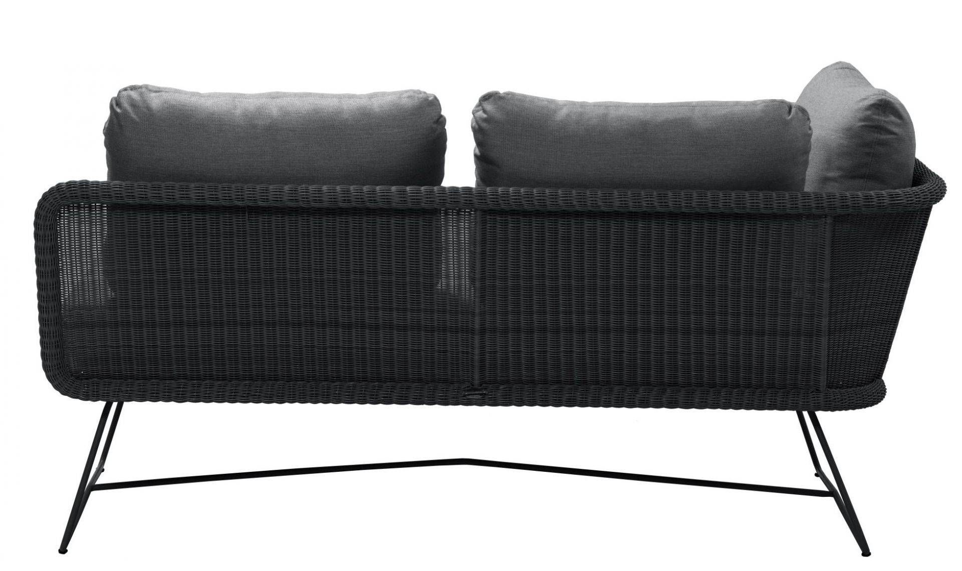 Horizon Outdoor Sofa modulaire 2 places droit Cane-Line Structure noire / Coussin gris