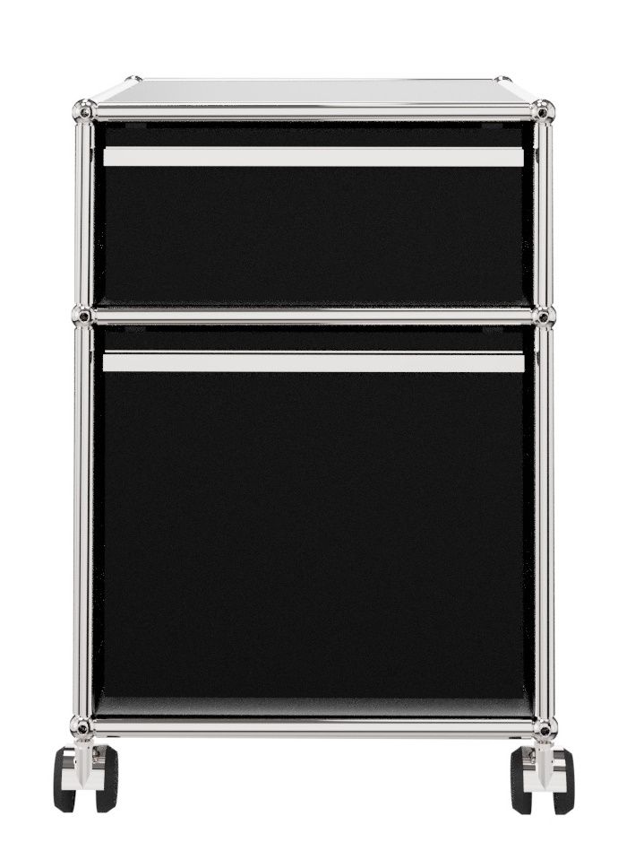 USM Haller Rollcontainer mit Hängeregistratur – graphitschwarz