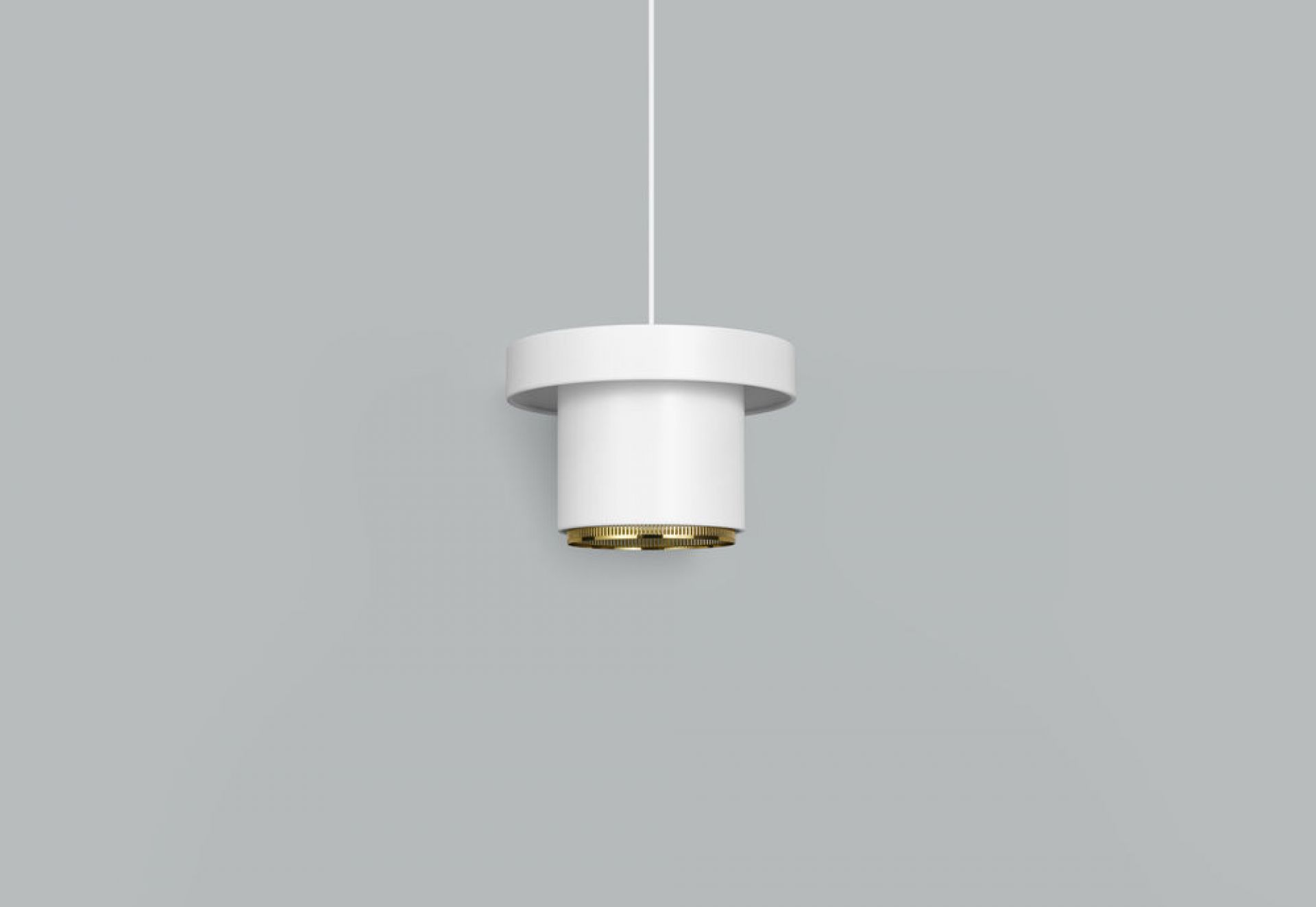A201 Pendant light Lampe de suspendue Artek Blanc - Laiton