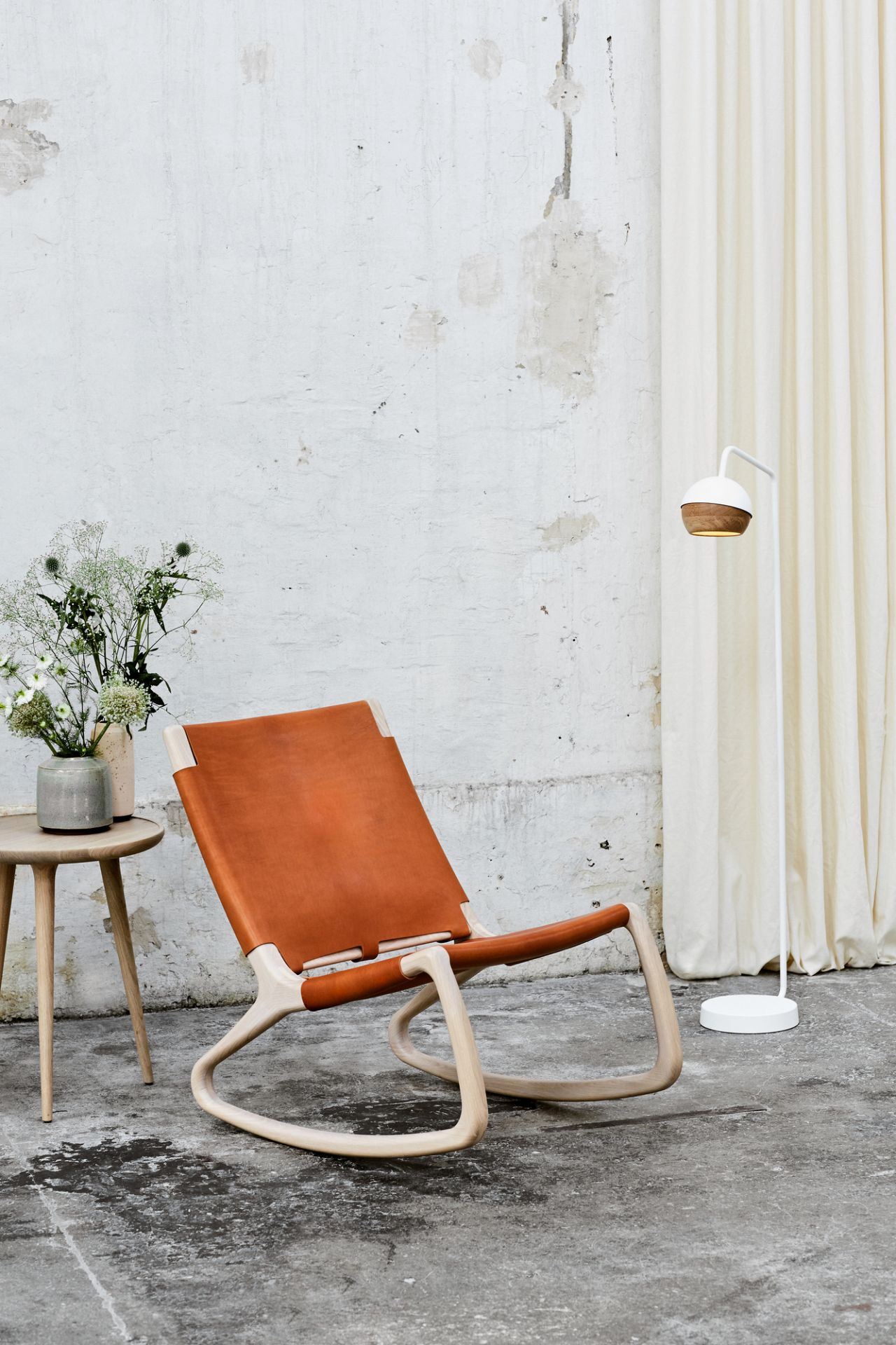 Rocker Chaise berçante Harness cuir Mater
