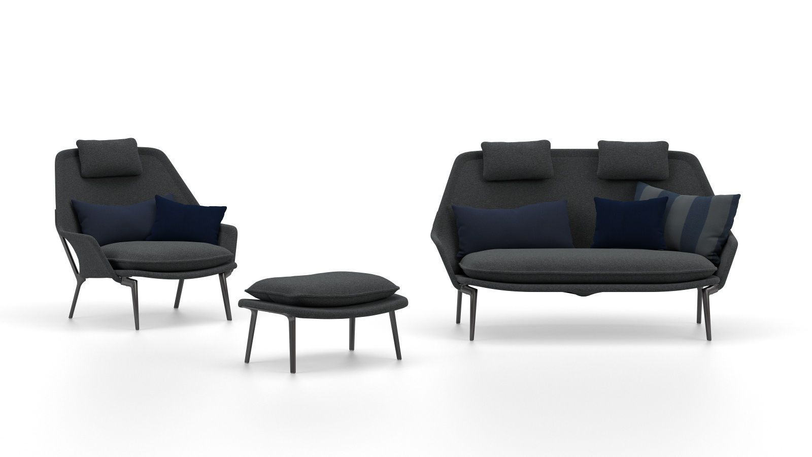 Slow Chair Ottoman Tissu Vitra 