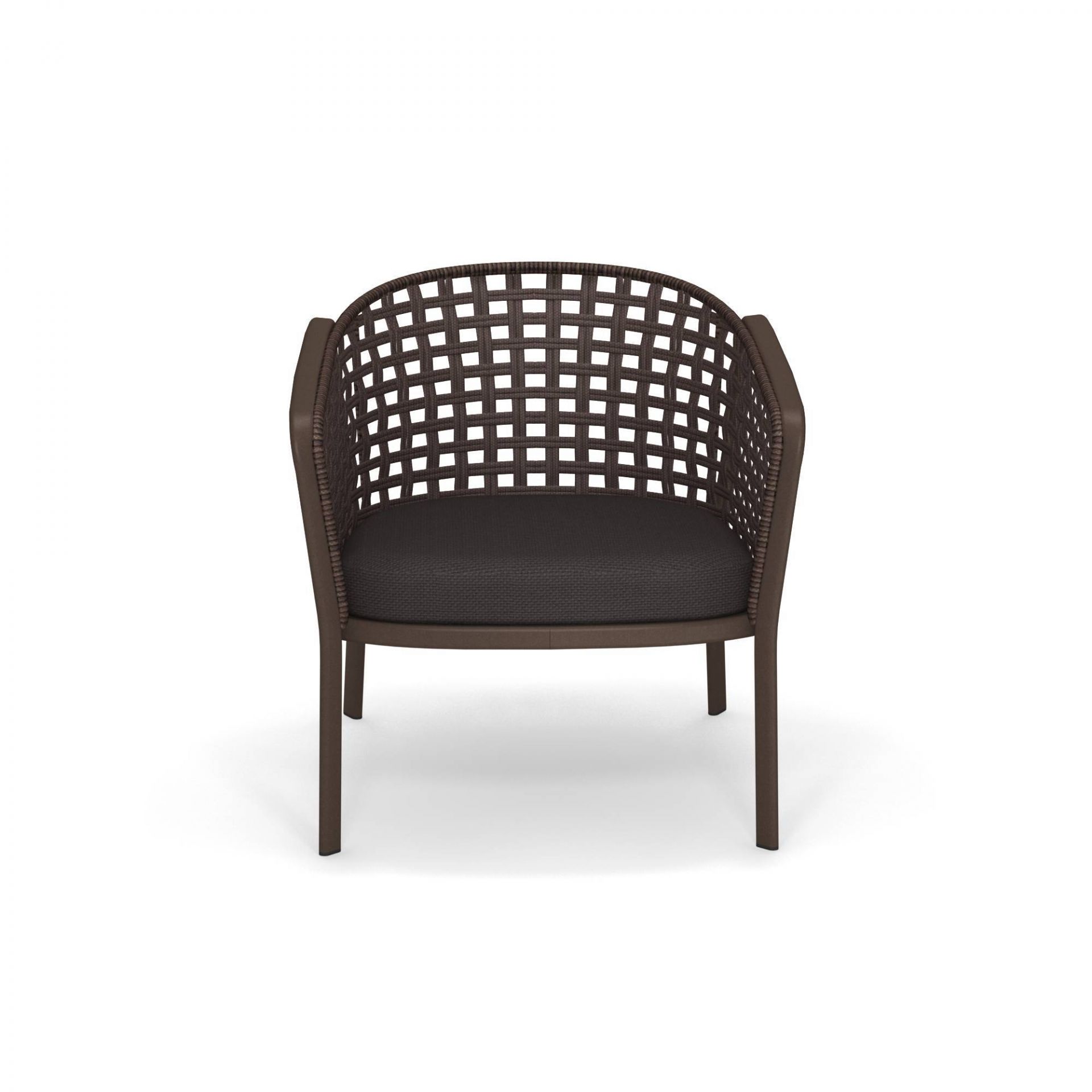 Carousel Loungesessel von Emu in Braun: Outdoor Sessel mit Geflecht und Sitzkissen.