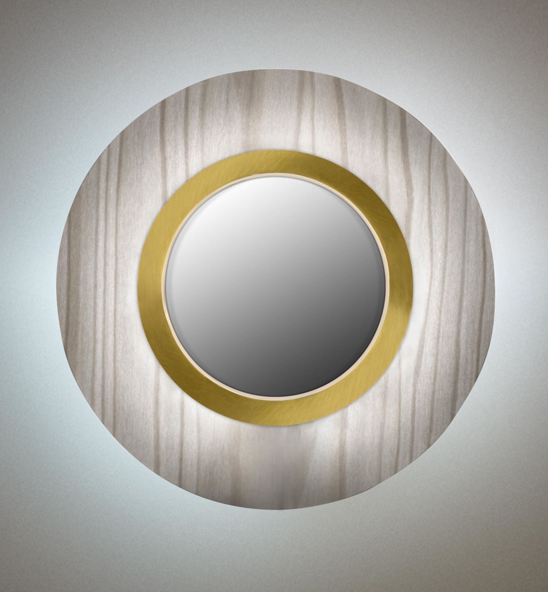 Lens LED Applique Murale Round Anneau métallique en or Gris LZF Lamps