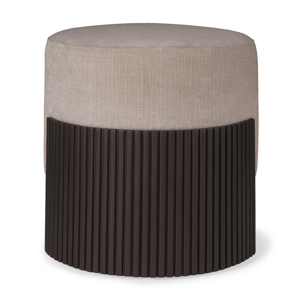 Roller Max pouf acajou gris foncé / tissu Rice Ethnicraft