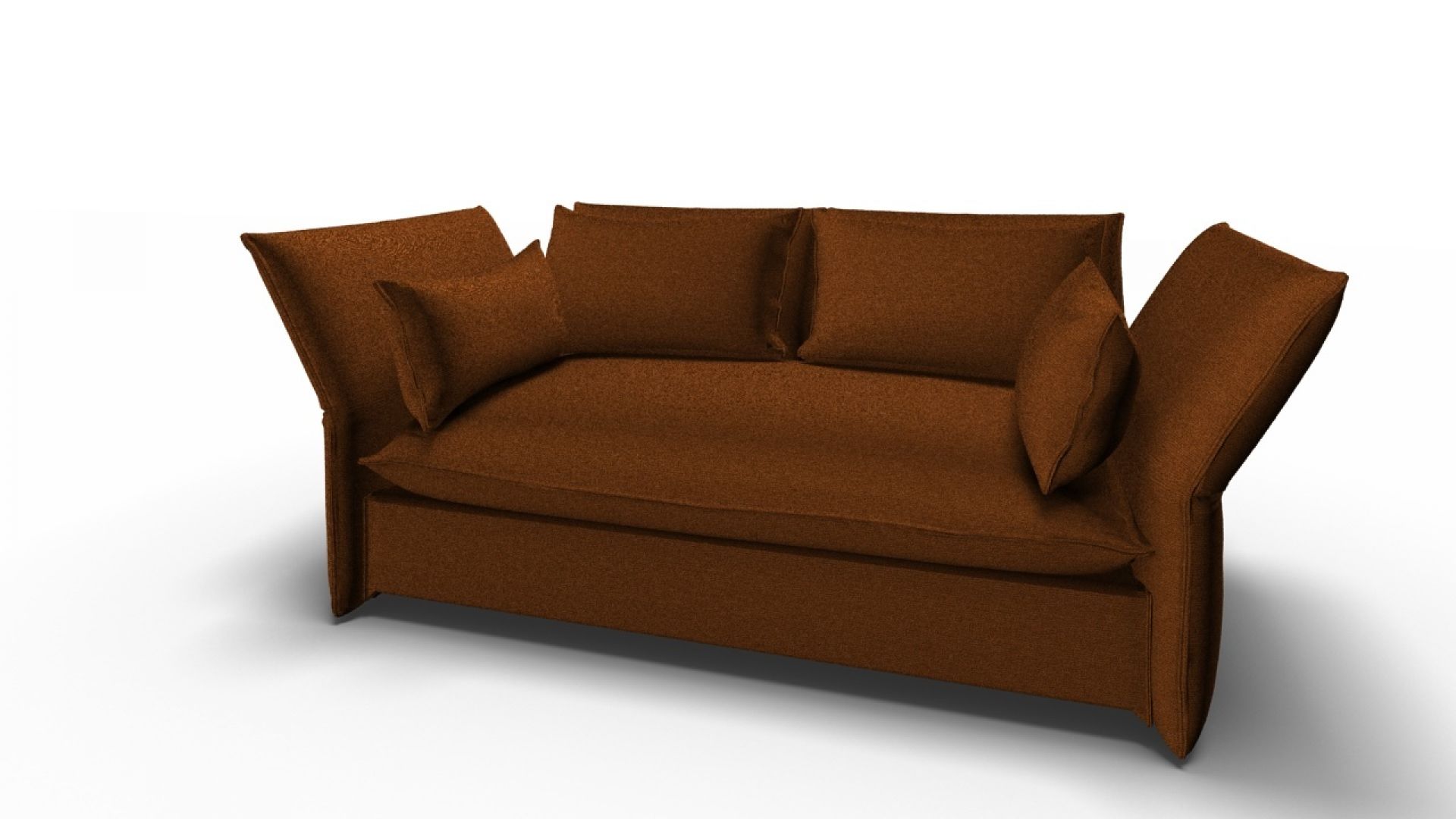 Mariposa Sofa 2-Sitzer in Cognac von Vitra, modernes Design Sofa mit Kissen.