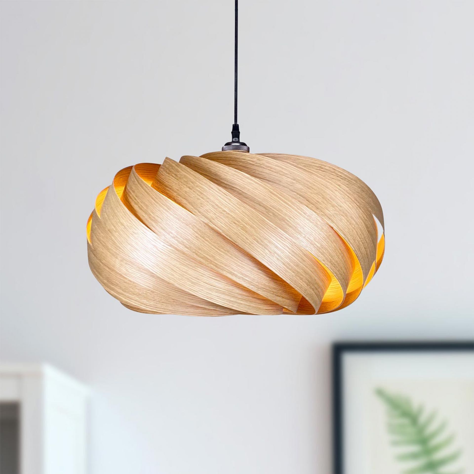 Quiescenta Lampe à suspendre Ø45 cm Chêne Gofurnit