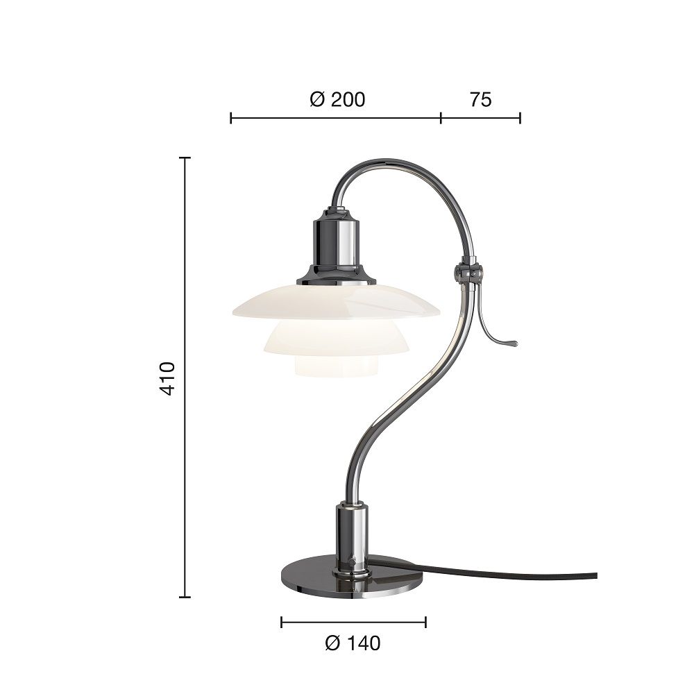 PH 2/2 Question Mark Lampe de table Chrome Louis Poulsen ÉDITION LIMITÉE OFFRE SPECIALE