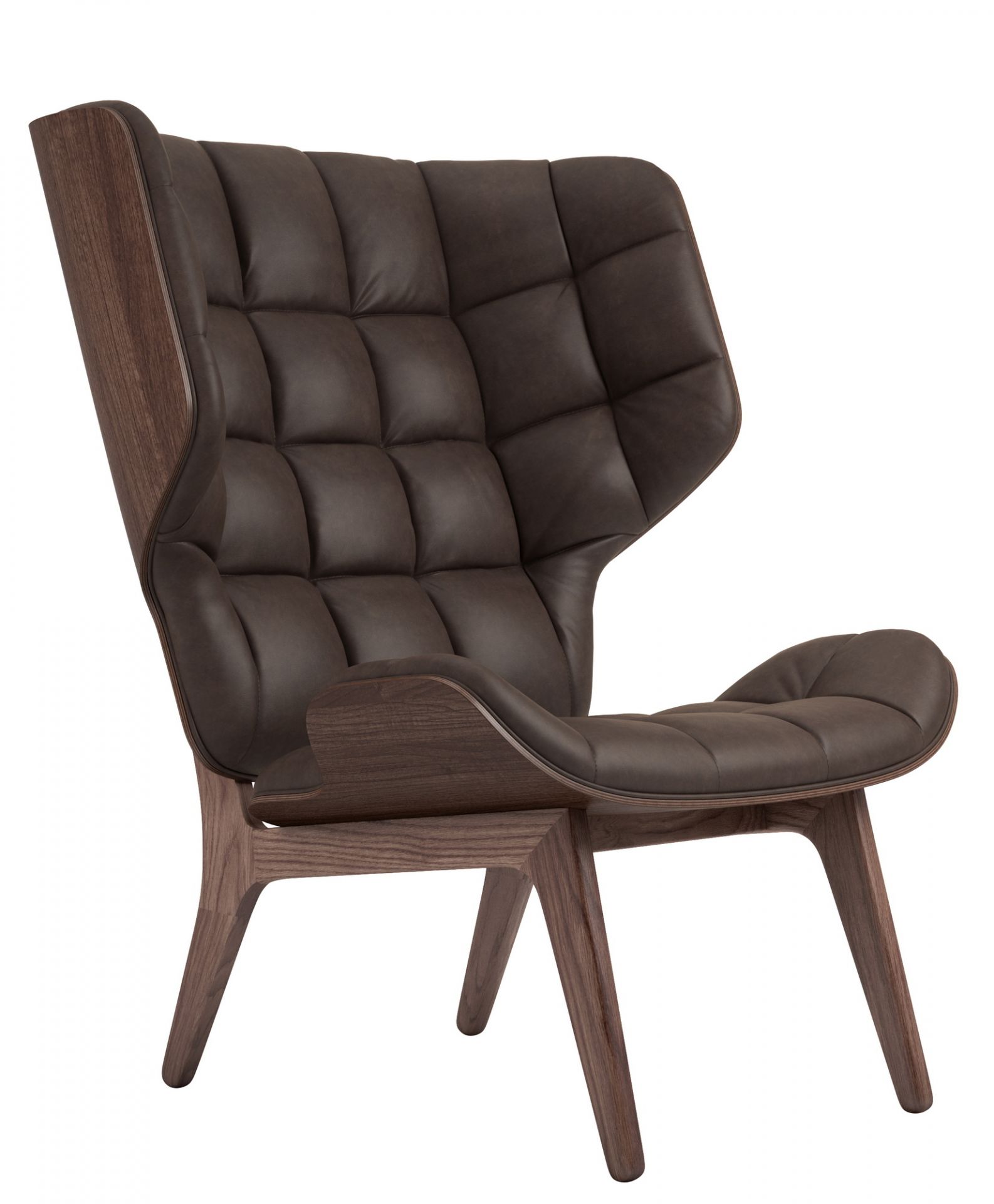 Mammoth Chair Fauteuil Revêtement en cuir Norr11 Chêne foncé colorée Dunes Cuir Brun foncé