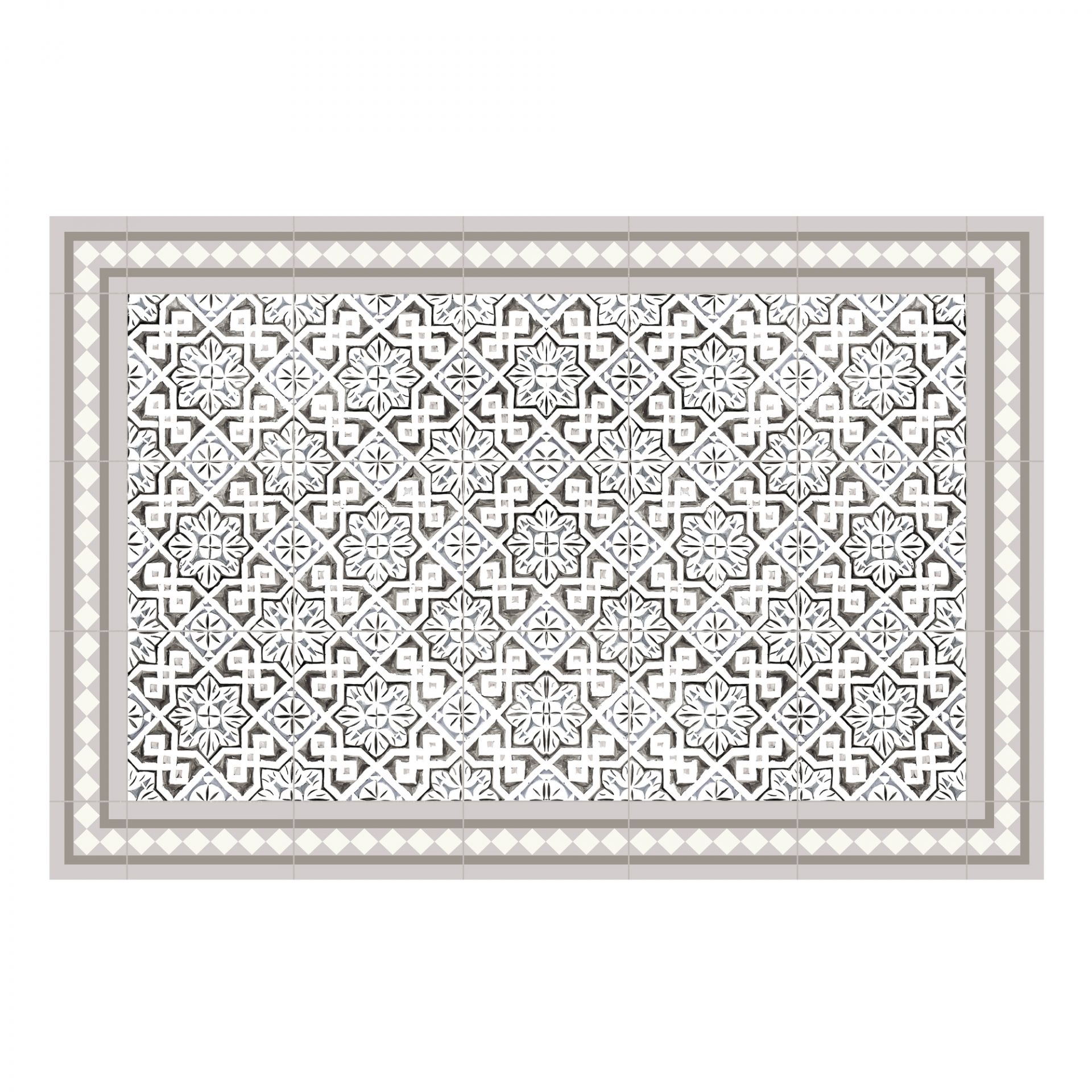 Matteo Tapis de Vinyle Carreaux marocain beige Contento OFFRE SPECIALE