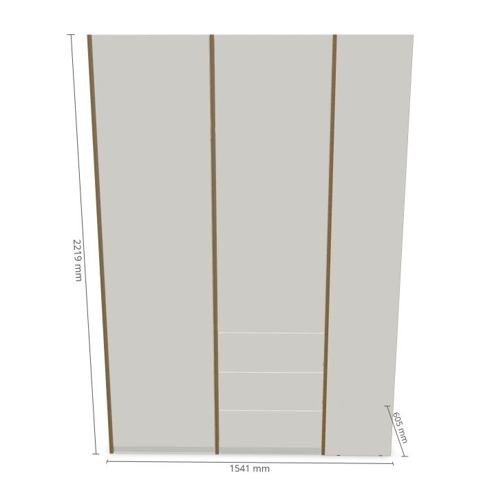 Armoire MODULAR PLUS Combinaison avec étagère annexe à droite et 3 tiroirs Müller Möbelwerkstätten