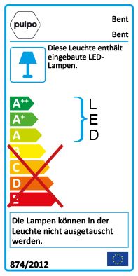 Bent Two Lampadaire transparent/ noir avec LED fixe 1600lm Pulpo