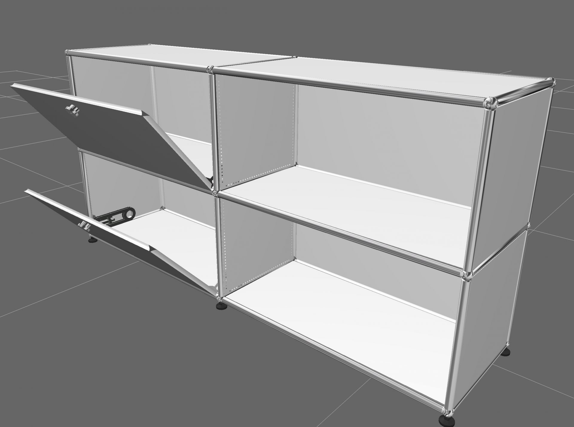 USM Haller Sideboard 2 Ouvert / 2 abattants à gauche Blanc pur - FAST DELIVERY