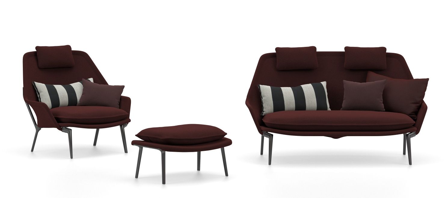 Slow Chair & Ottoman Fauteuil en tissu Vitra 