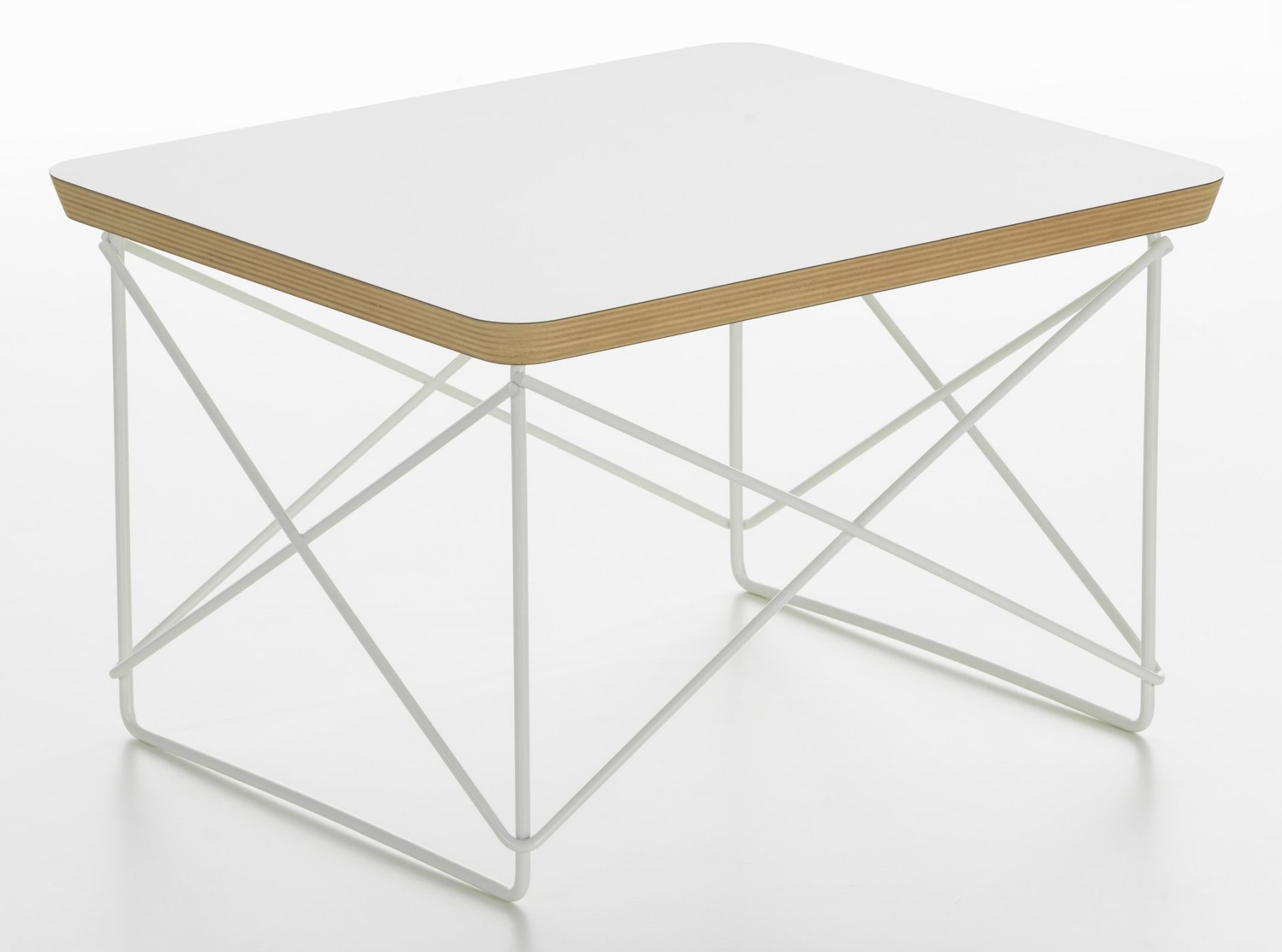 Occasional Table LTR Table d'appoint HPL Blanc Vitra Fil d'acier blanc revêtu par poudre