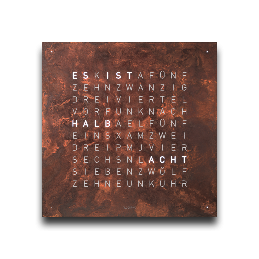 Earth 180 Creator's Edition Horloge murale / Objet temporel Allemande QLOCKTWO