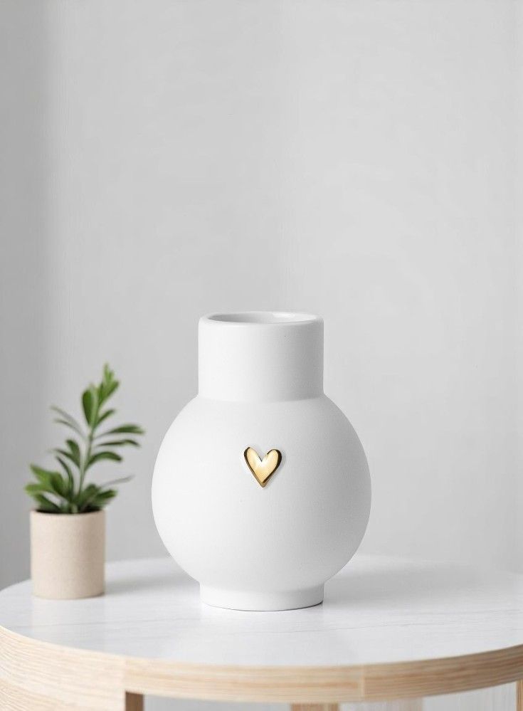 Lovely Mini vase boule coeur or Roues