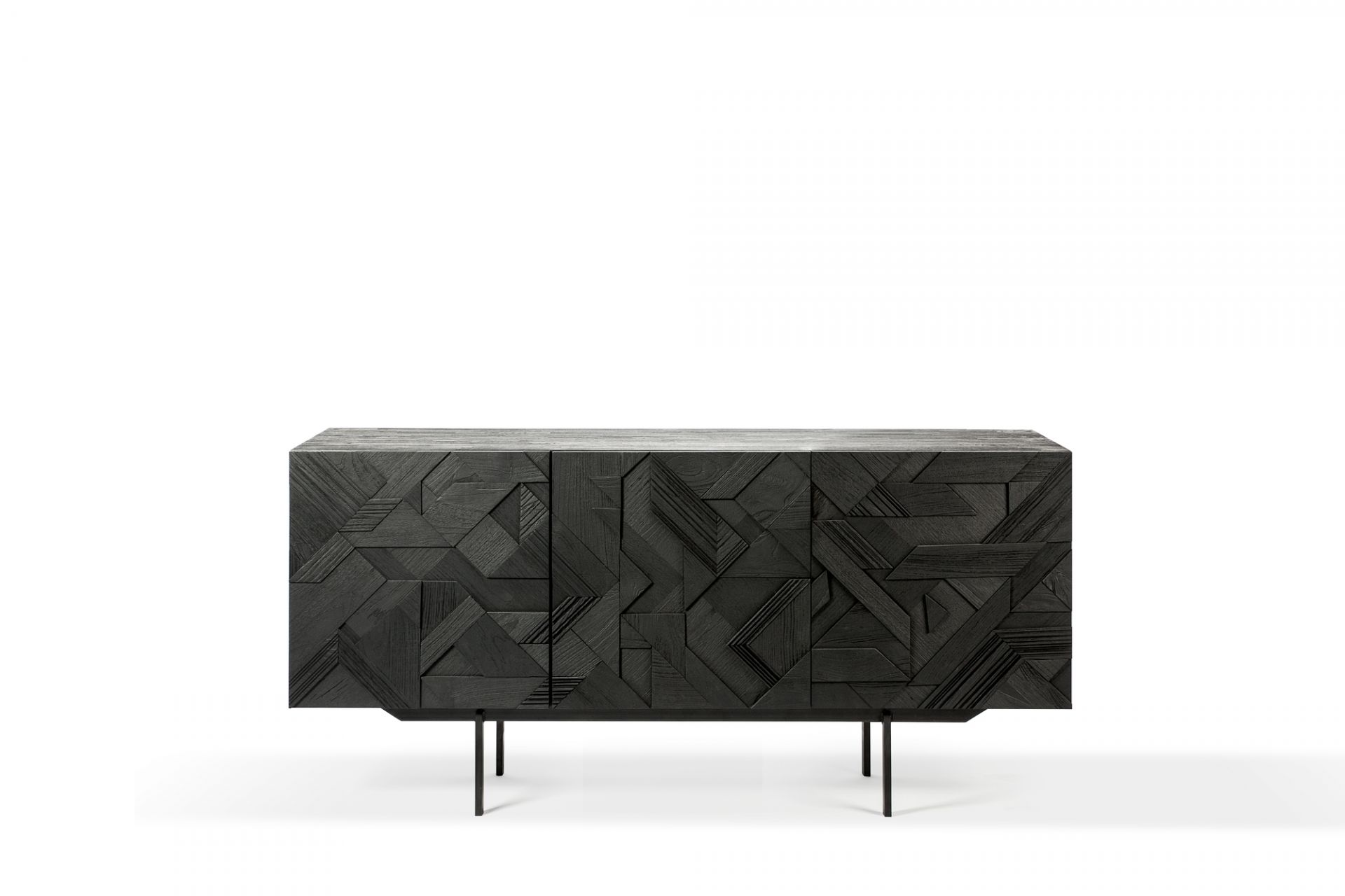 Ethnicraft Graphic Buffet 3 portes en teck noir