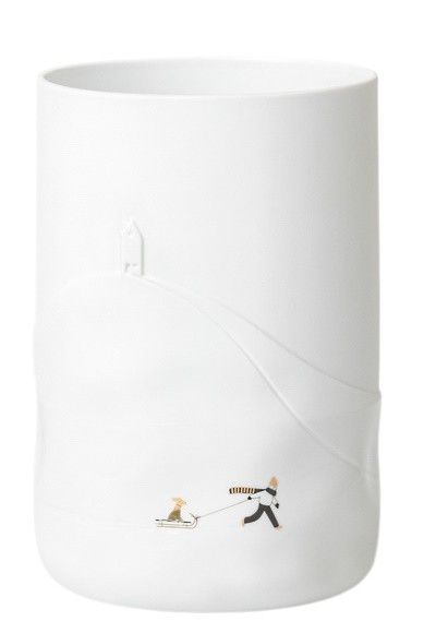 Jour de neige Vase Chien de traîneau Roues