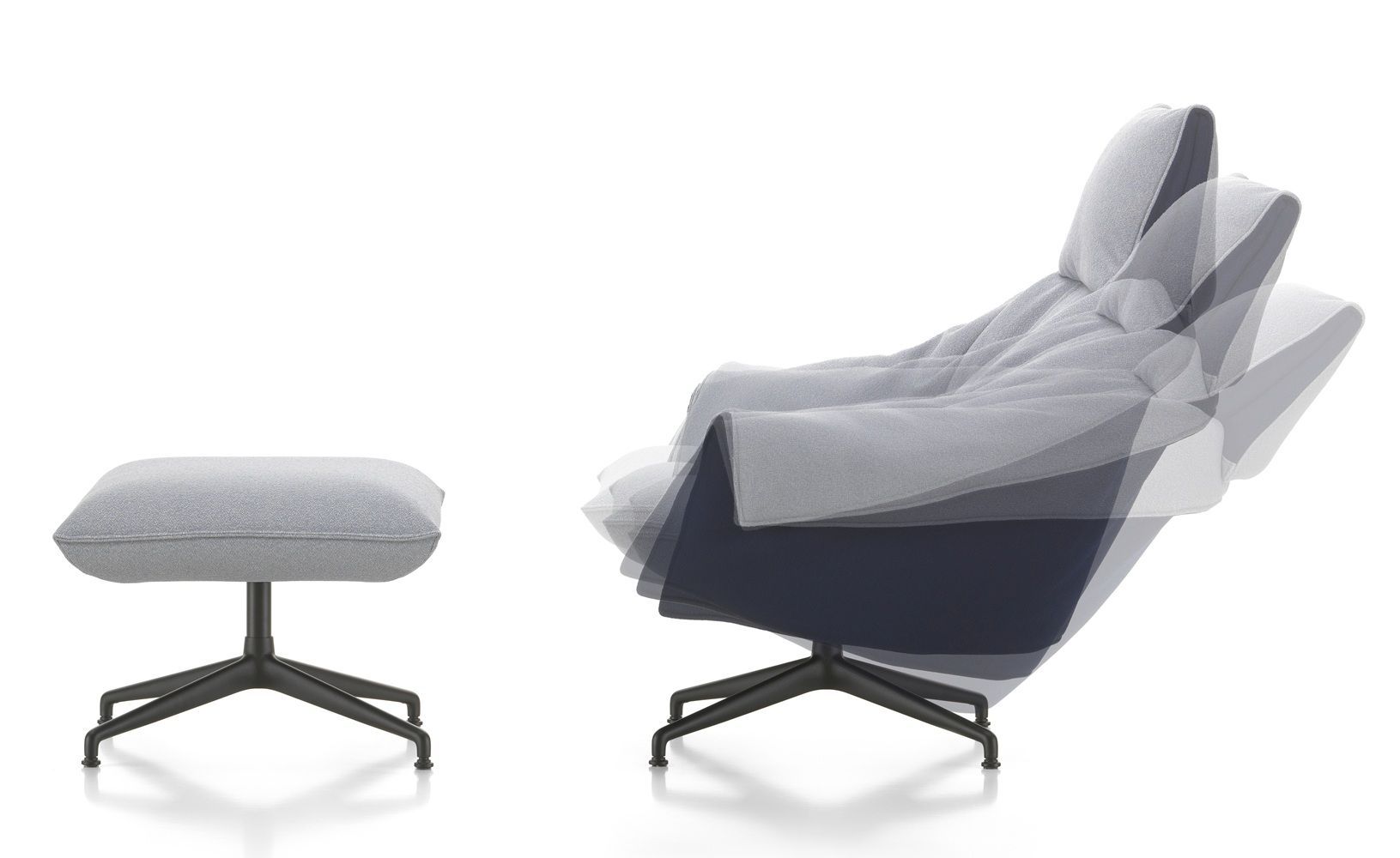 Bascule Fauteuil à dossier haut avec pouf Vitra