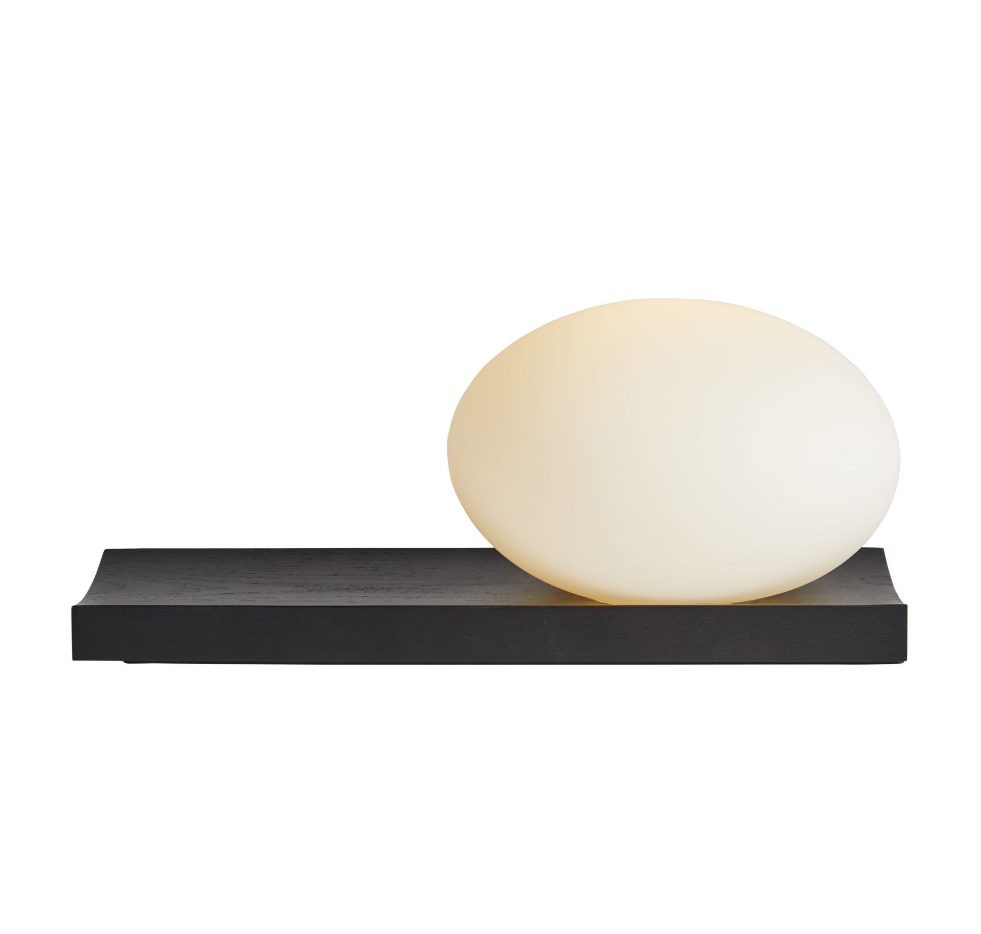 Dew table et applique murale frêne noir laqué Woud