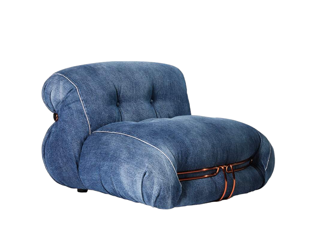 Fauteuil en denim Soriana Cassina