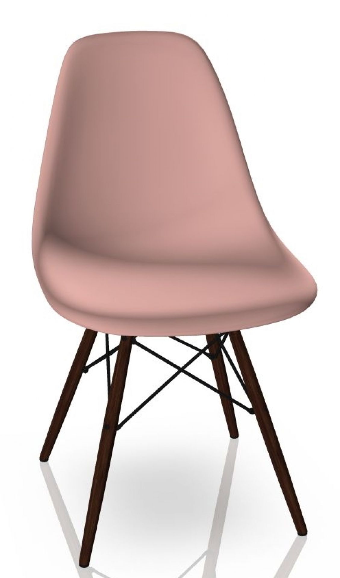 Eames Plastic Side Chair DSW Chaise Vitra Érable sombre - tendre rose