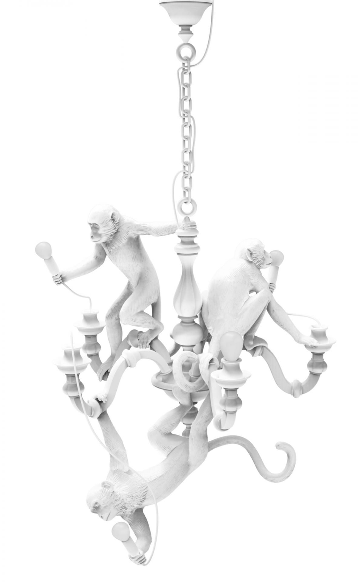 Monkey Chandelier Lampe de suspendue Seletti Blanc