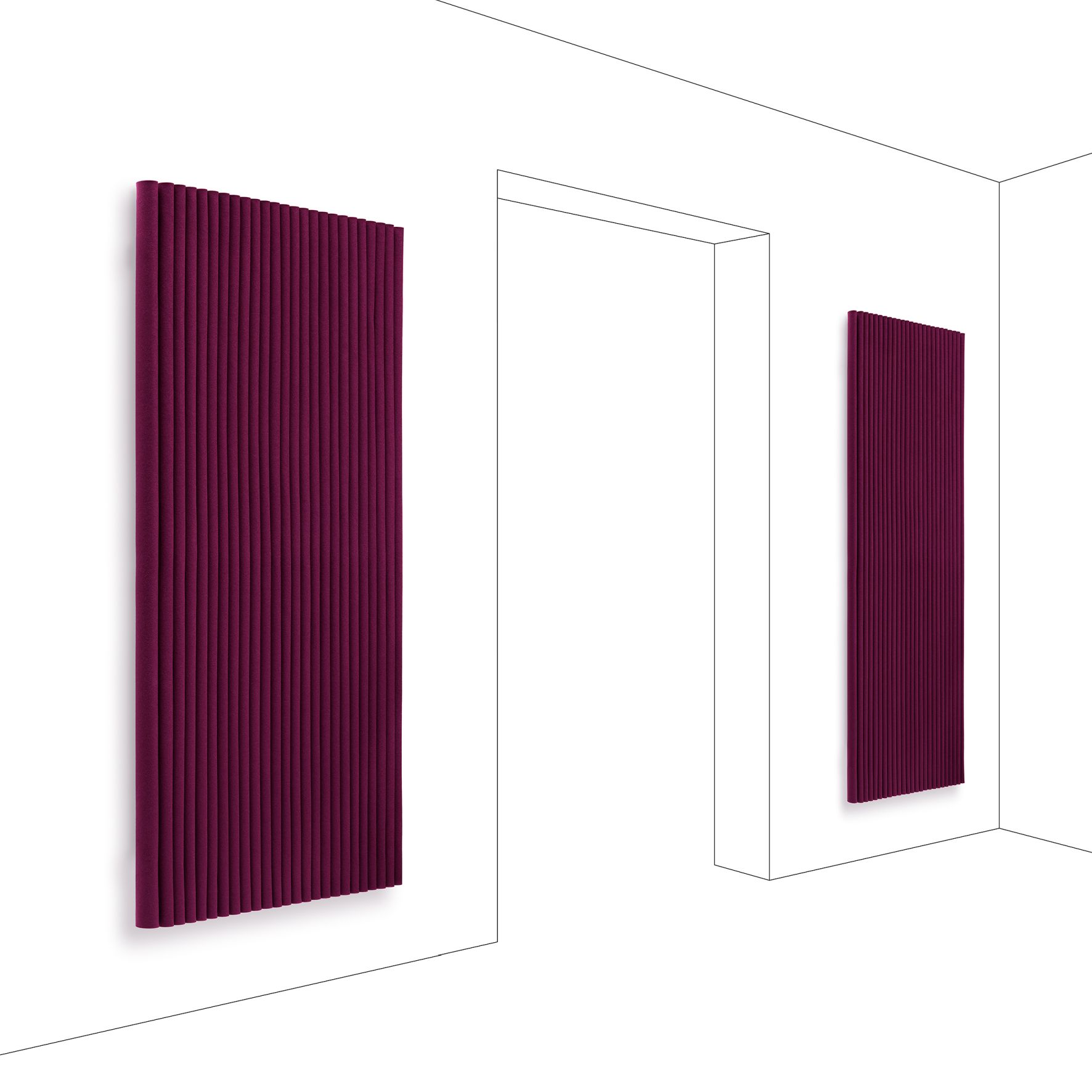 Welle module mural format vertical avec 4 supports muraux Hey Sign