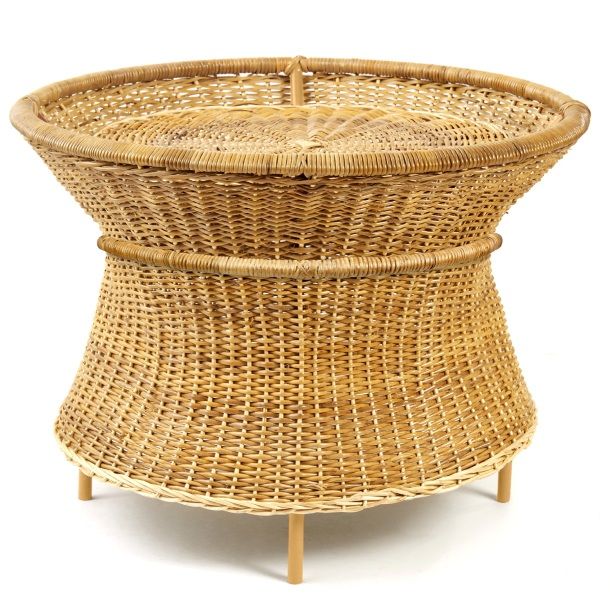 Caribe Natural Basket Table Table Outdoor ames Matériau naturel brut / Jaune