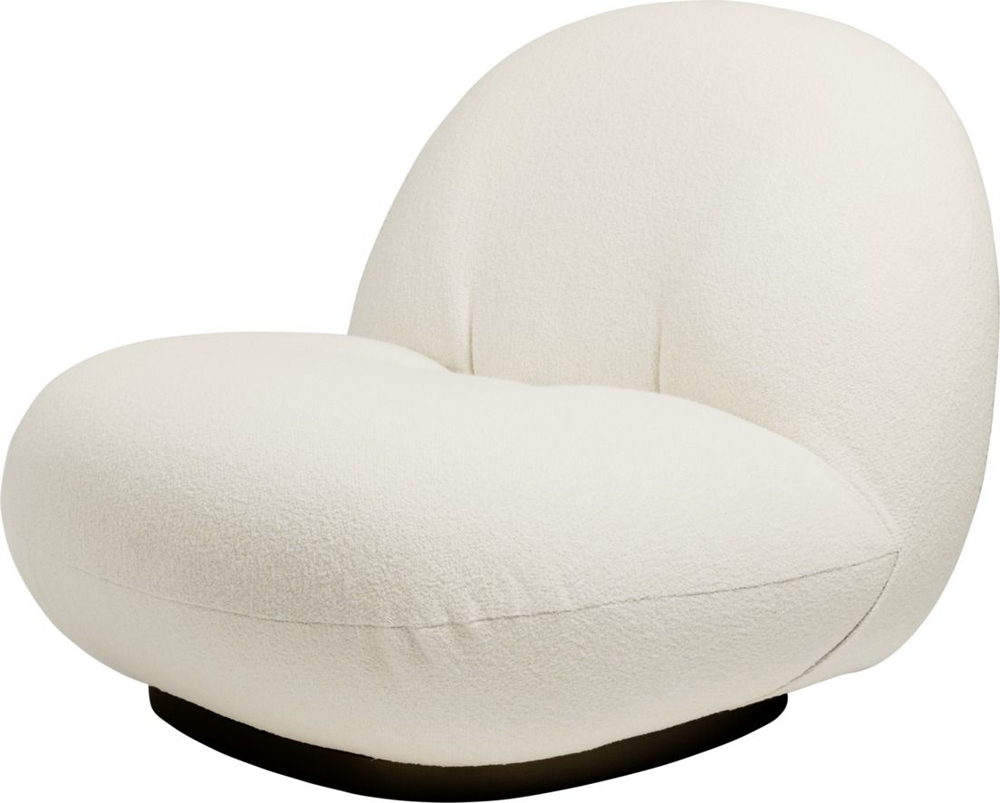 Pacha Lounge Chair Fauteuil  Harp 24 Ivory / Noir Sans pied pivotant Gubi