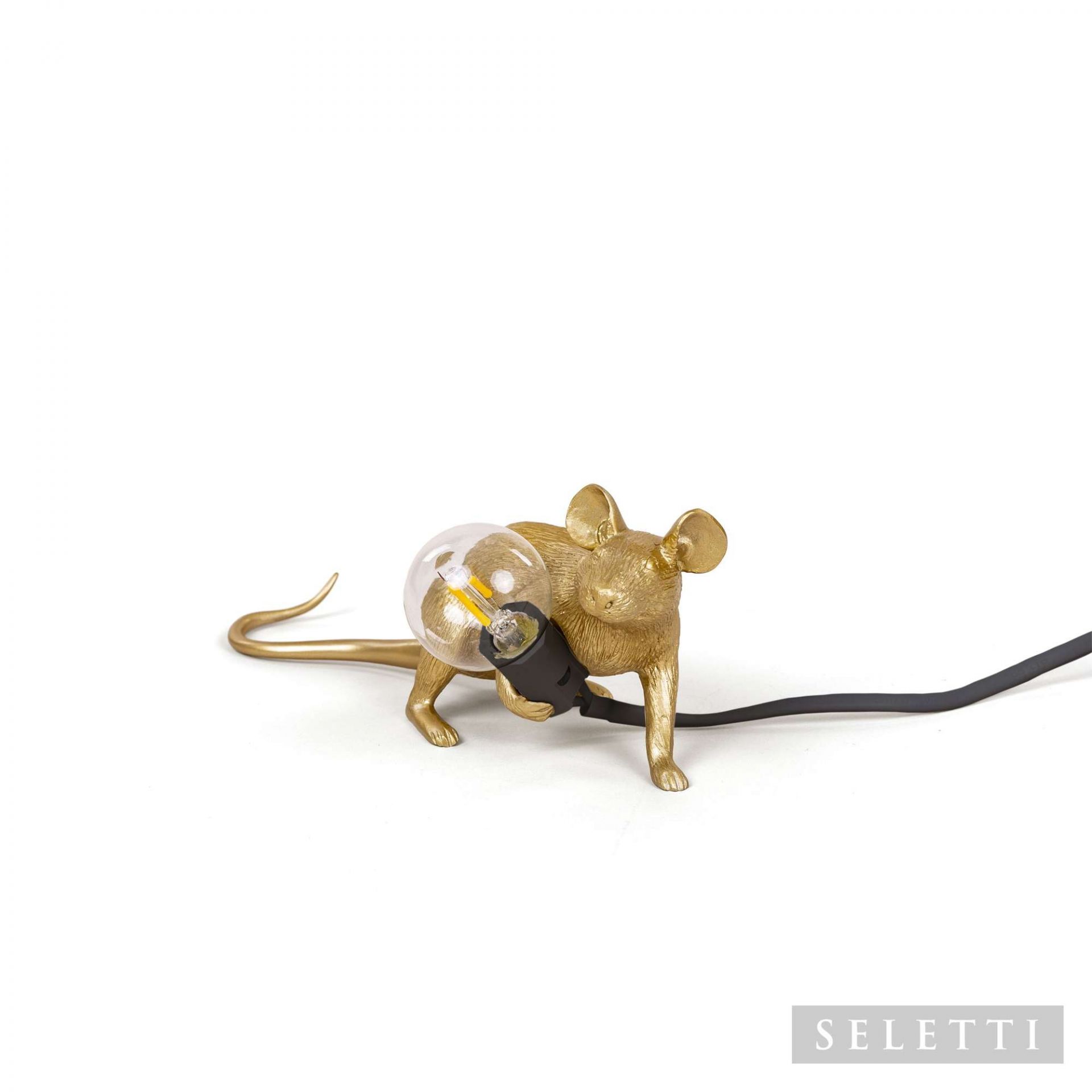 Mouse Lamp gold Lop lampe avec USB Seletti 