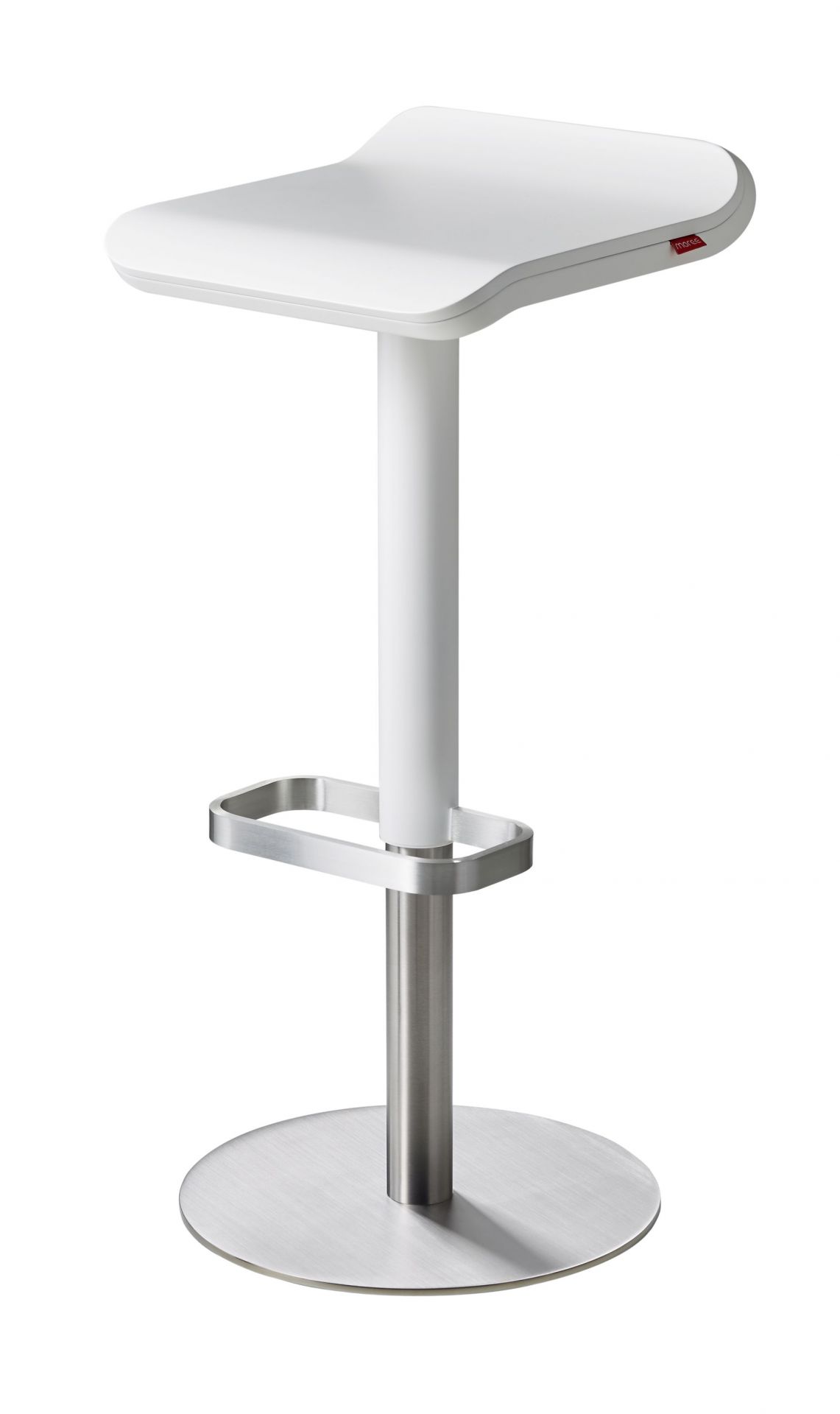 ED Tabouret de bar réglable en hauteur blanc Moree