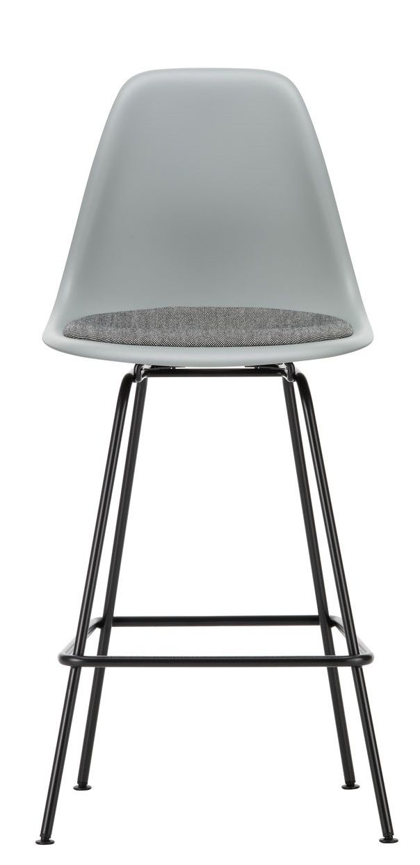 Eames Plastic Bar Stool Tabouret de bar moyen avec coussin d'assise Vitra