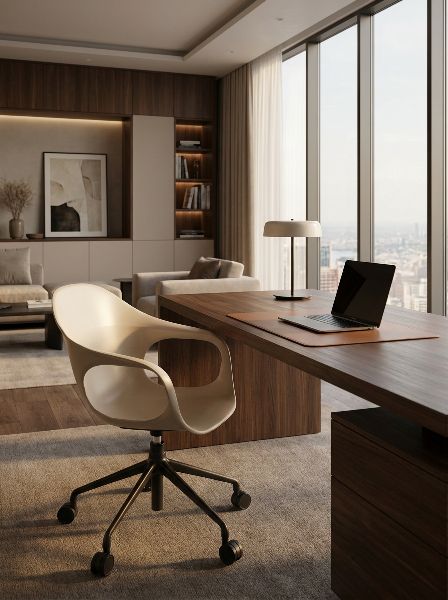 Fauteuil Elephantino piètement cinq étoiles avec roulettes Kristalia