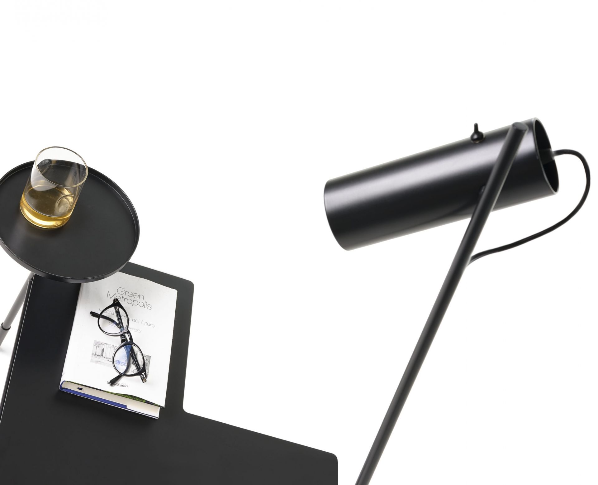 Dase´Table d'angle avec lampe noir Mogg