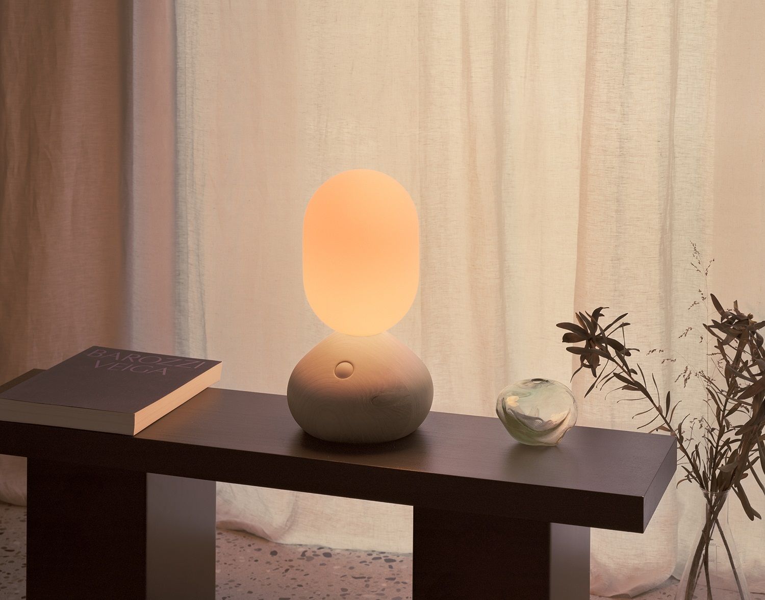 Sun Home Sculpture lumineuse / Lampe de table grise