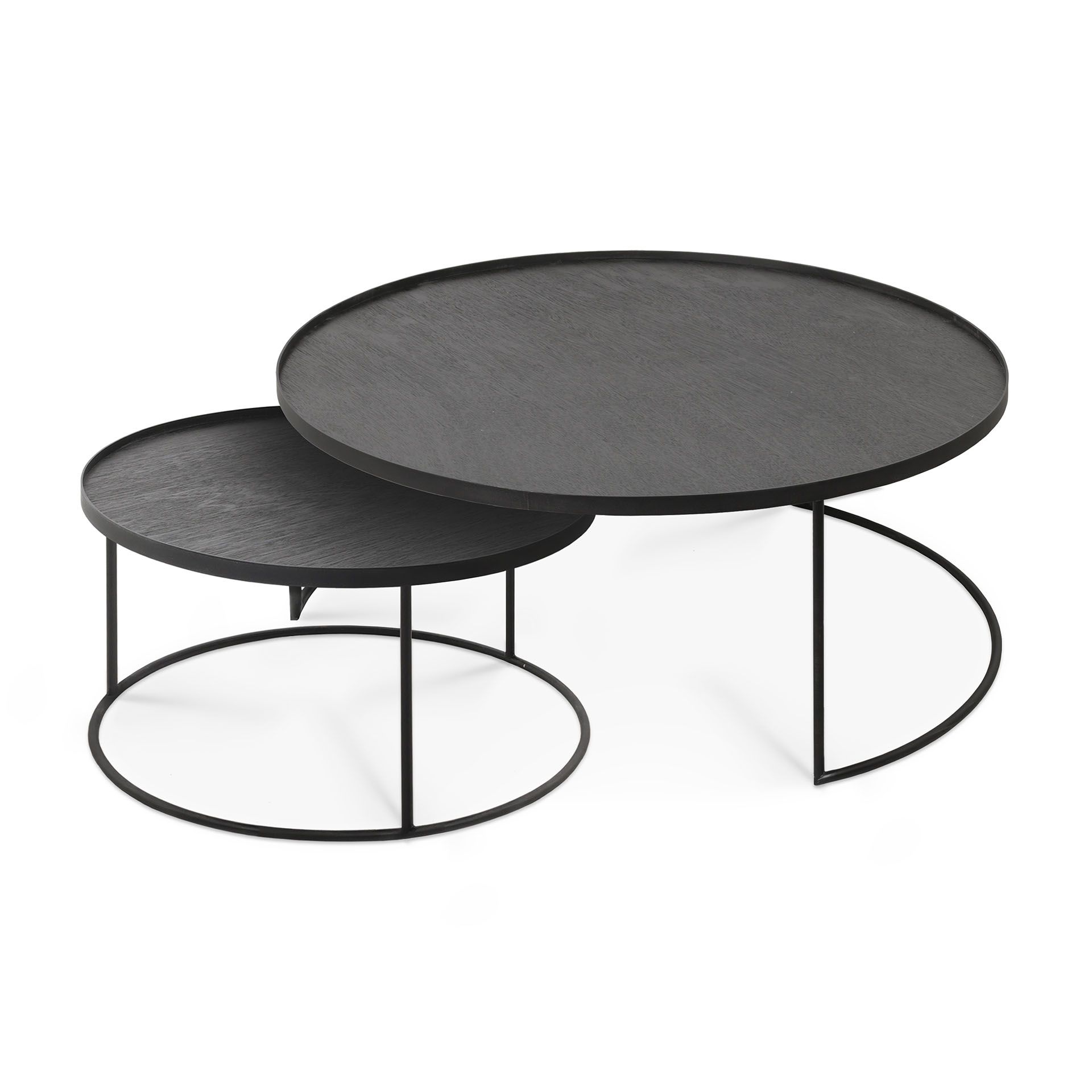 Table basse 2 pièces Noir Rond L/XL Ethnicraft 