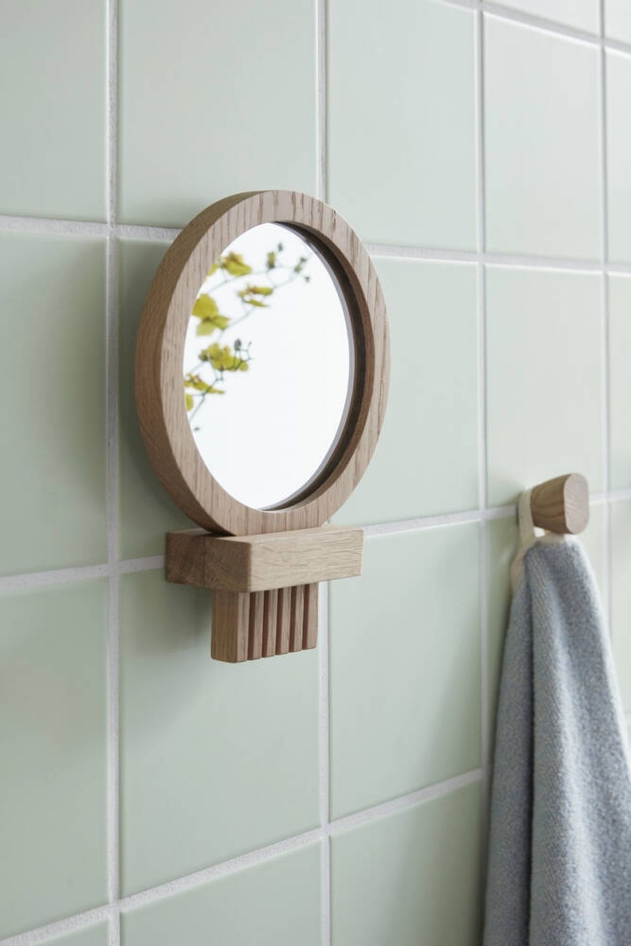 Wall mirror Miroir mural Verre Chêne Hübsch Interior OFFRE SPECIALE