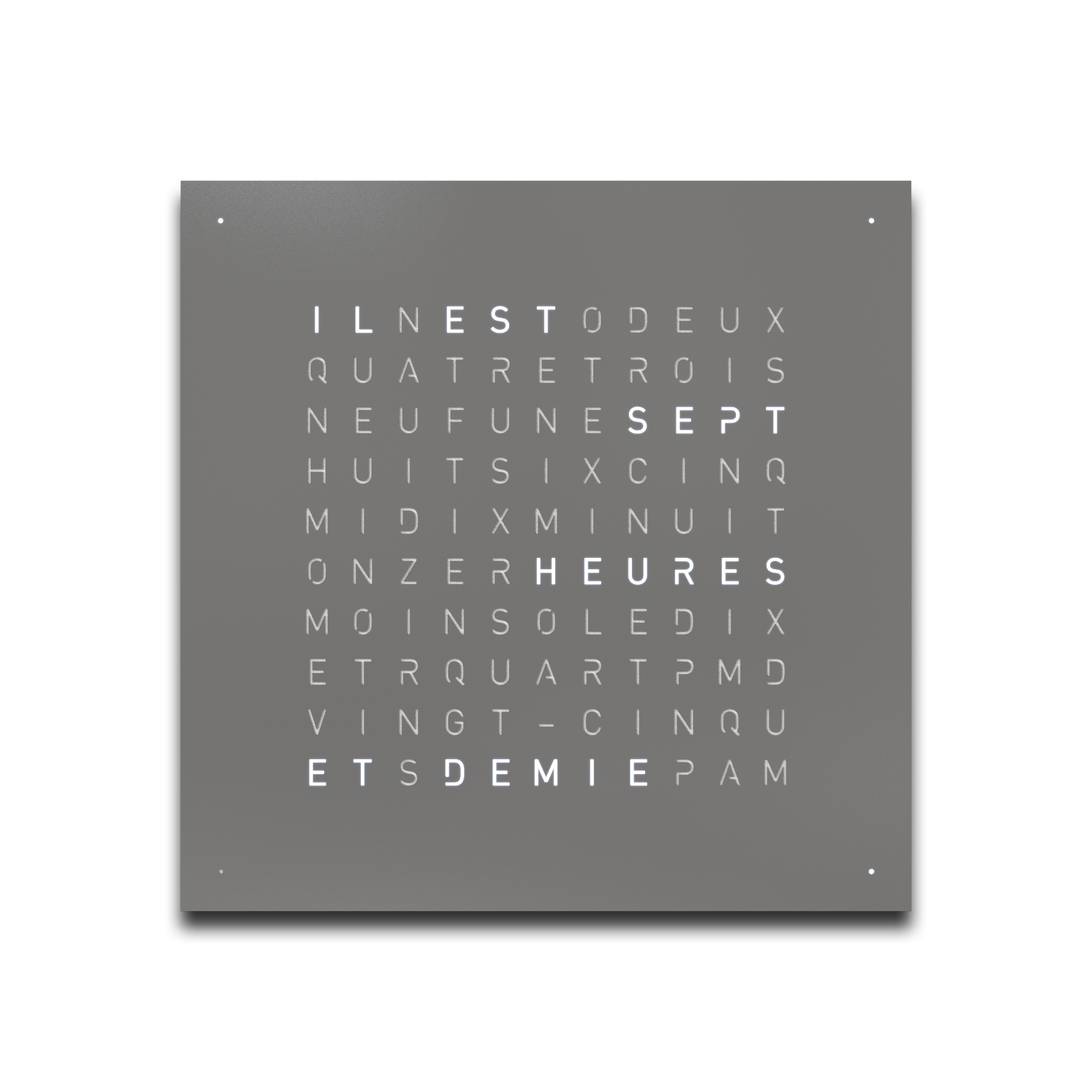 Cache avant pour l'horloge murale Earth 45 Français QLOCKTWO