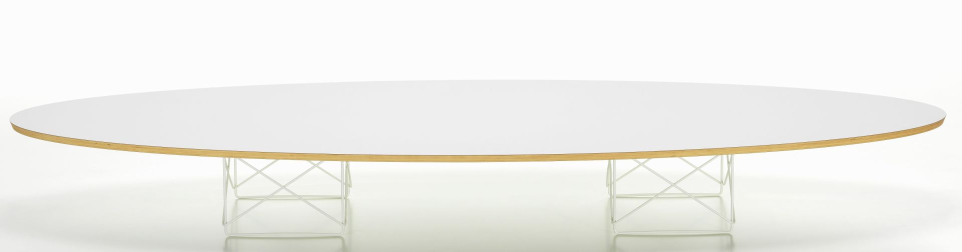 Elliptical Table ETR Table Eames / table basse Vitra HPL blanc, piétement blanc revêtu par poudre