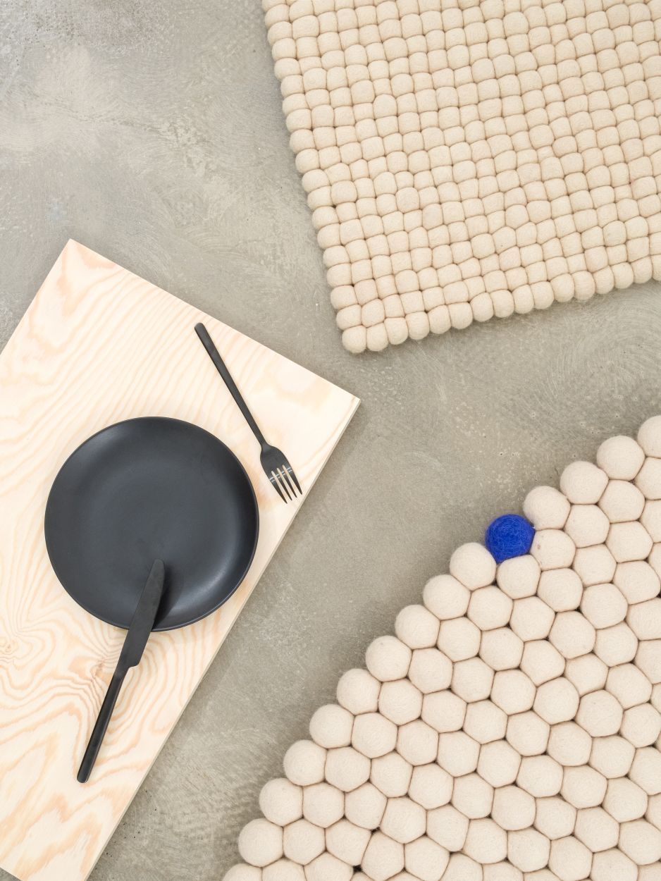 Big One Rund Tapis en feutre Ø 160 cm myfelt Beige