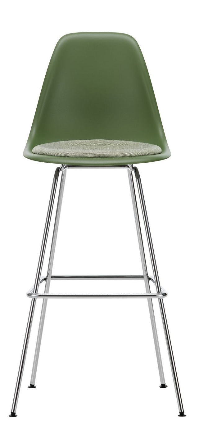 Eames Plastic Bar Stool Tabouret de bar haut avec coussin d'assise Vitra